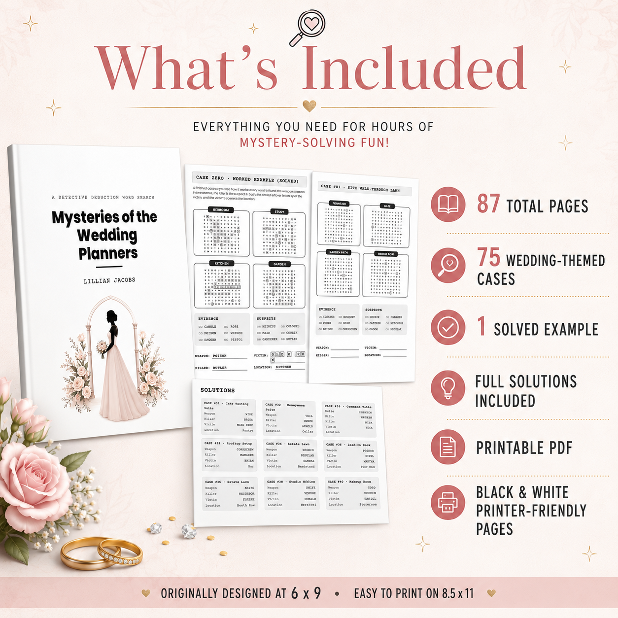 Mysteries of the Wedding Planners | 75 Detective Word Search Logic Puzzles PDF