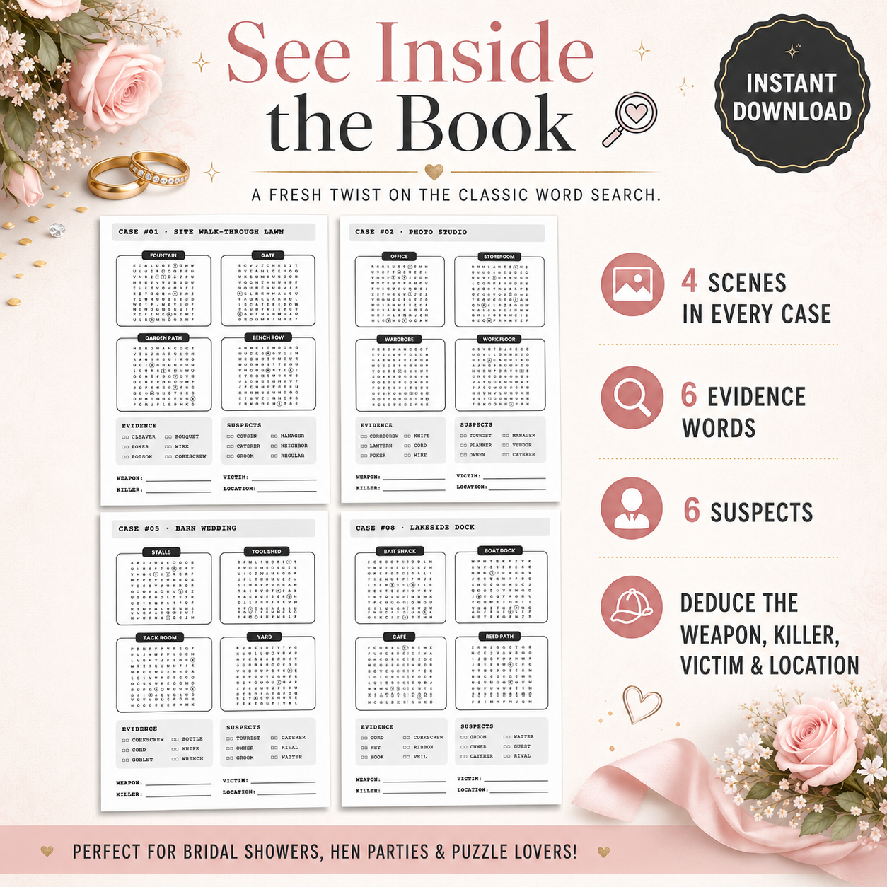 Mysteries of the Wedding Planners | 75 Detective Word Search Logic Puzzles PDF