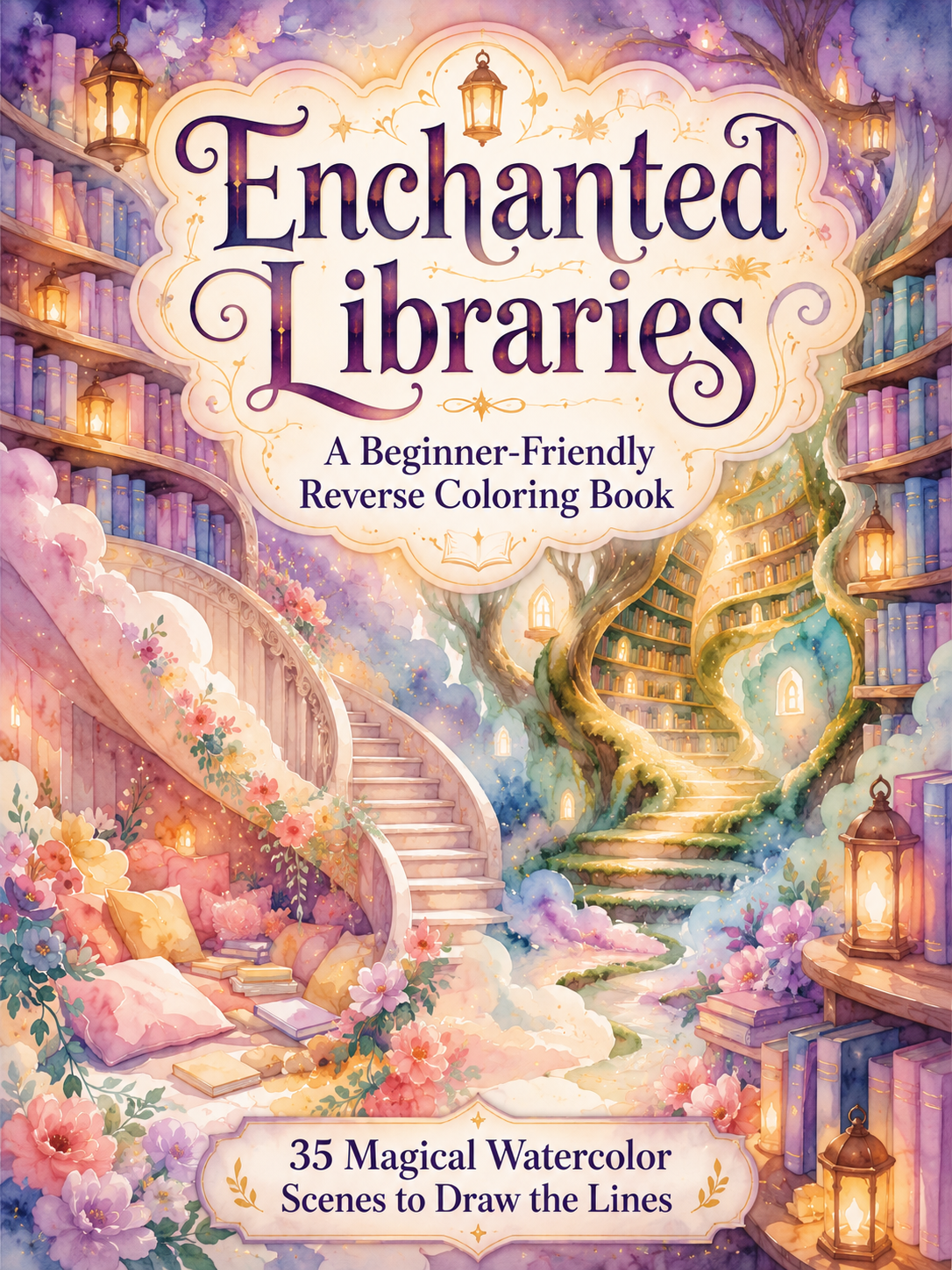 Enchanted Libraries: A Beginner-Friendly Reverse Coloring Book