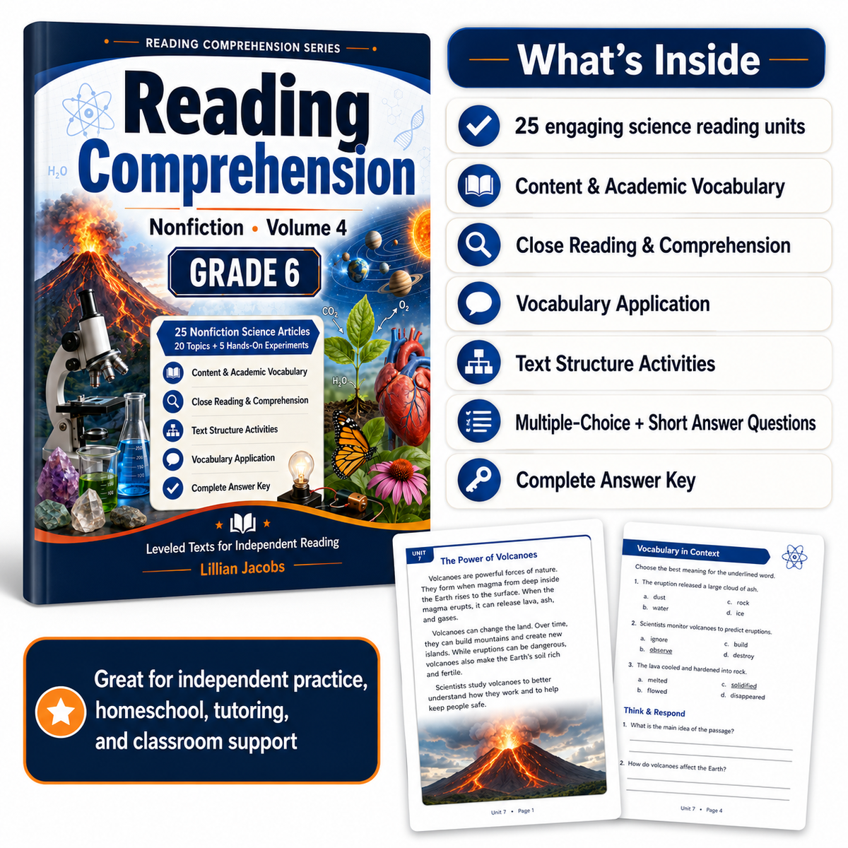 Reading Comprehension: Science Nonfiction – Grade 6, Volume 4