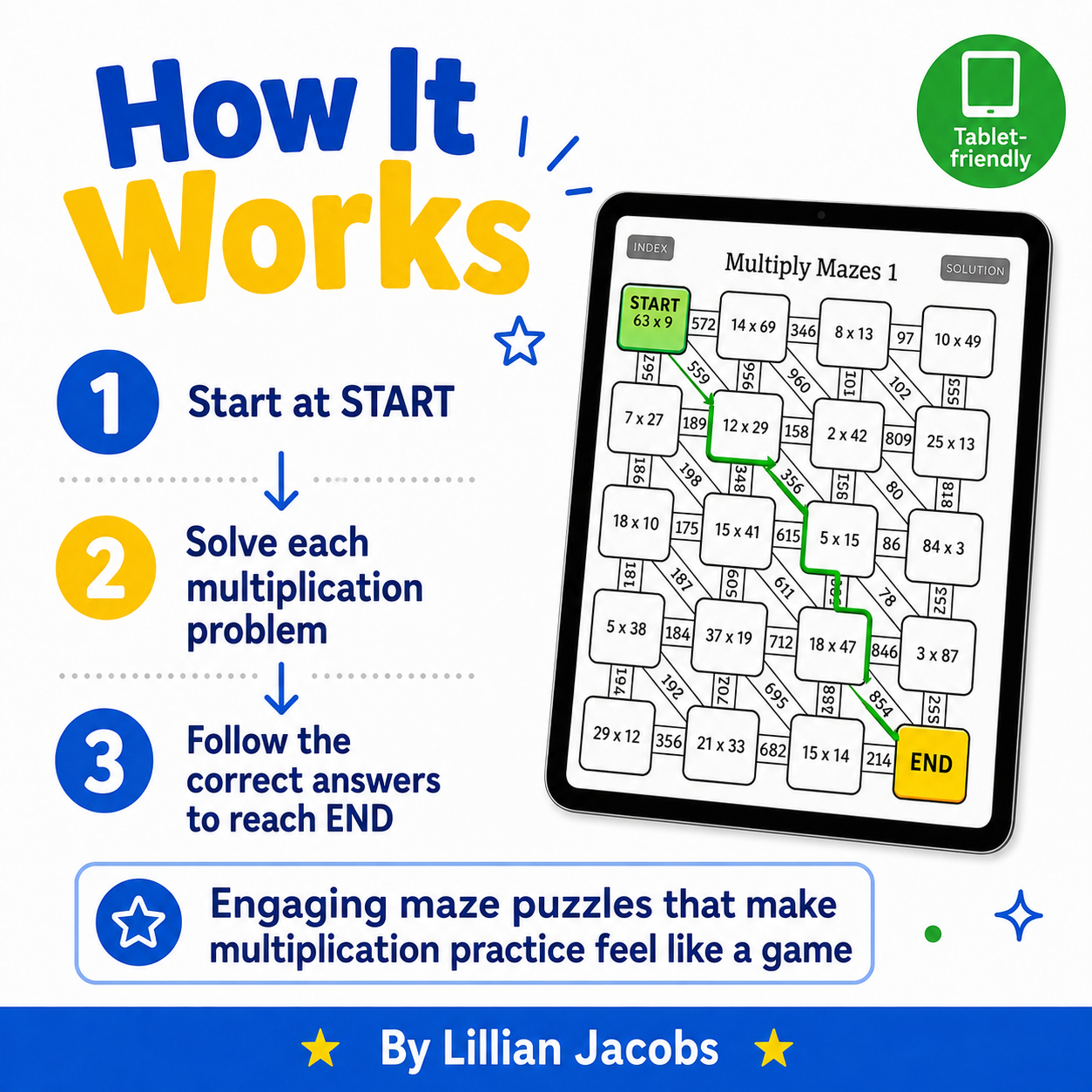 Multiplication Math Mazes Digital PDF