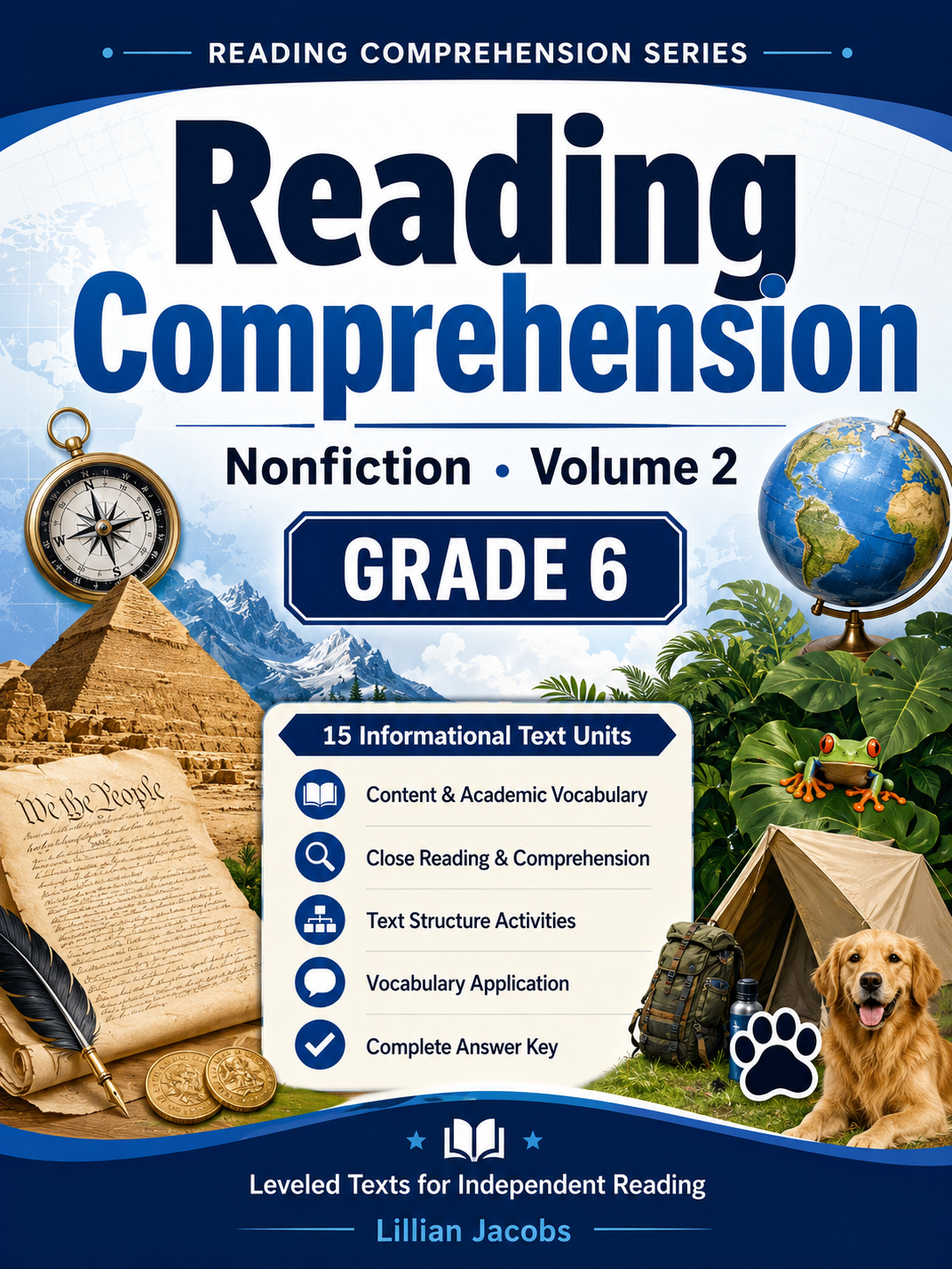 Reading Comprehension Worksheets PDF Printable Vol 2, 6th Grade ELA Passages