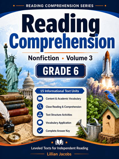 6th Grade Reading Comprehension Worksheets Vol 3, ELA Passages