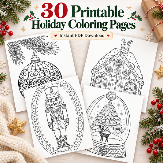 Cover of 'Free Christmas Coloring Book Printable PDF: 30 Holiday Pages' — by CMH Publishing