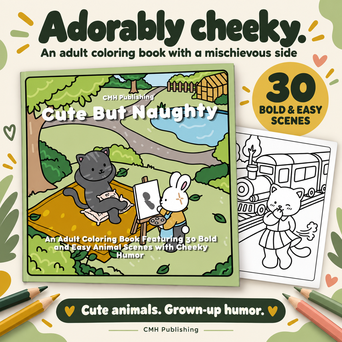 Cute but Naughty: An Adult Coloring Book