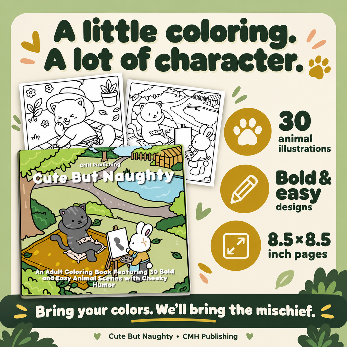 Cute but Naughty: An Adult Coloring Book