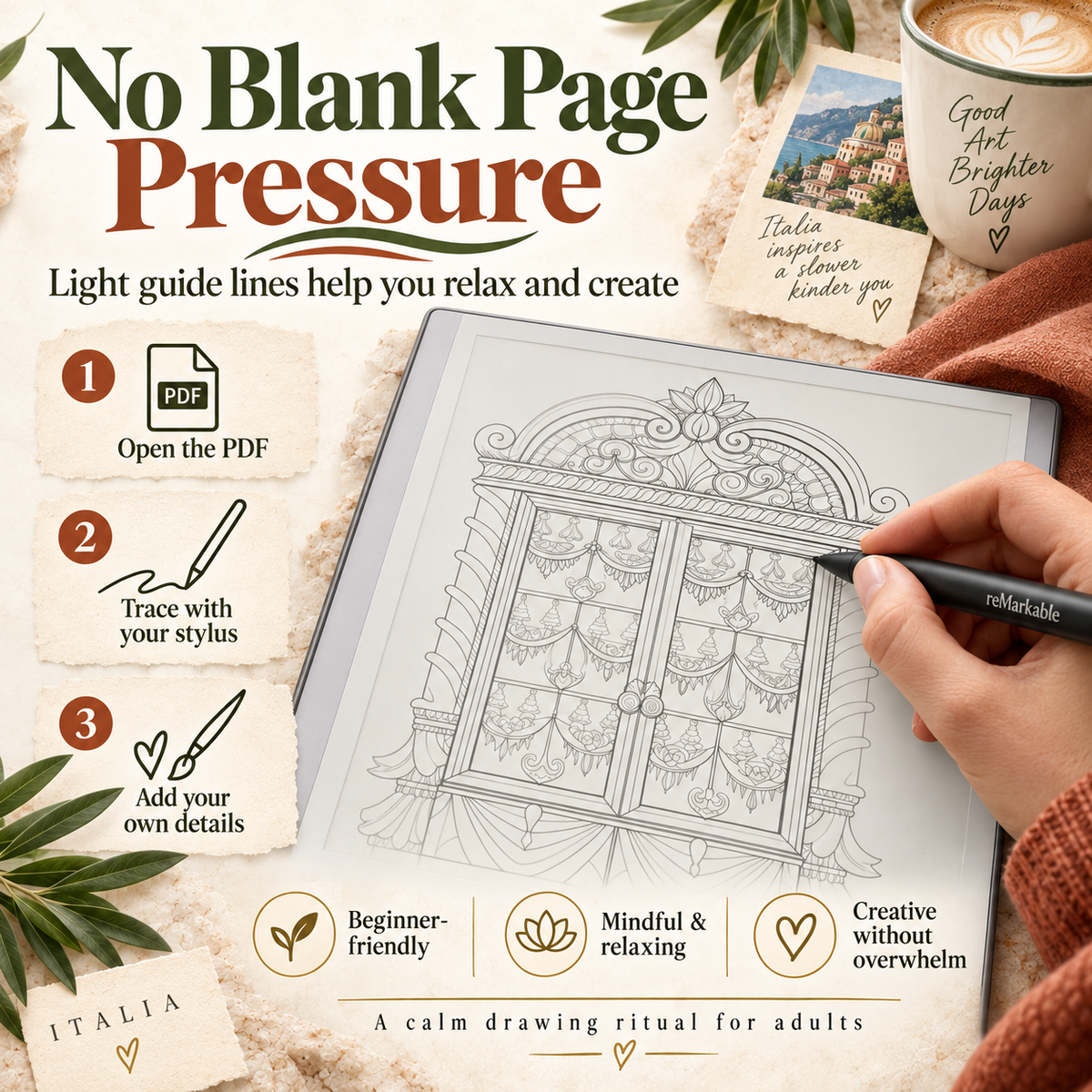 Italy Digital Tracing Book for reMarkable & Kindle Scribe