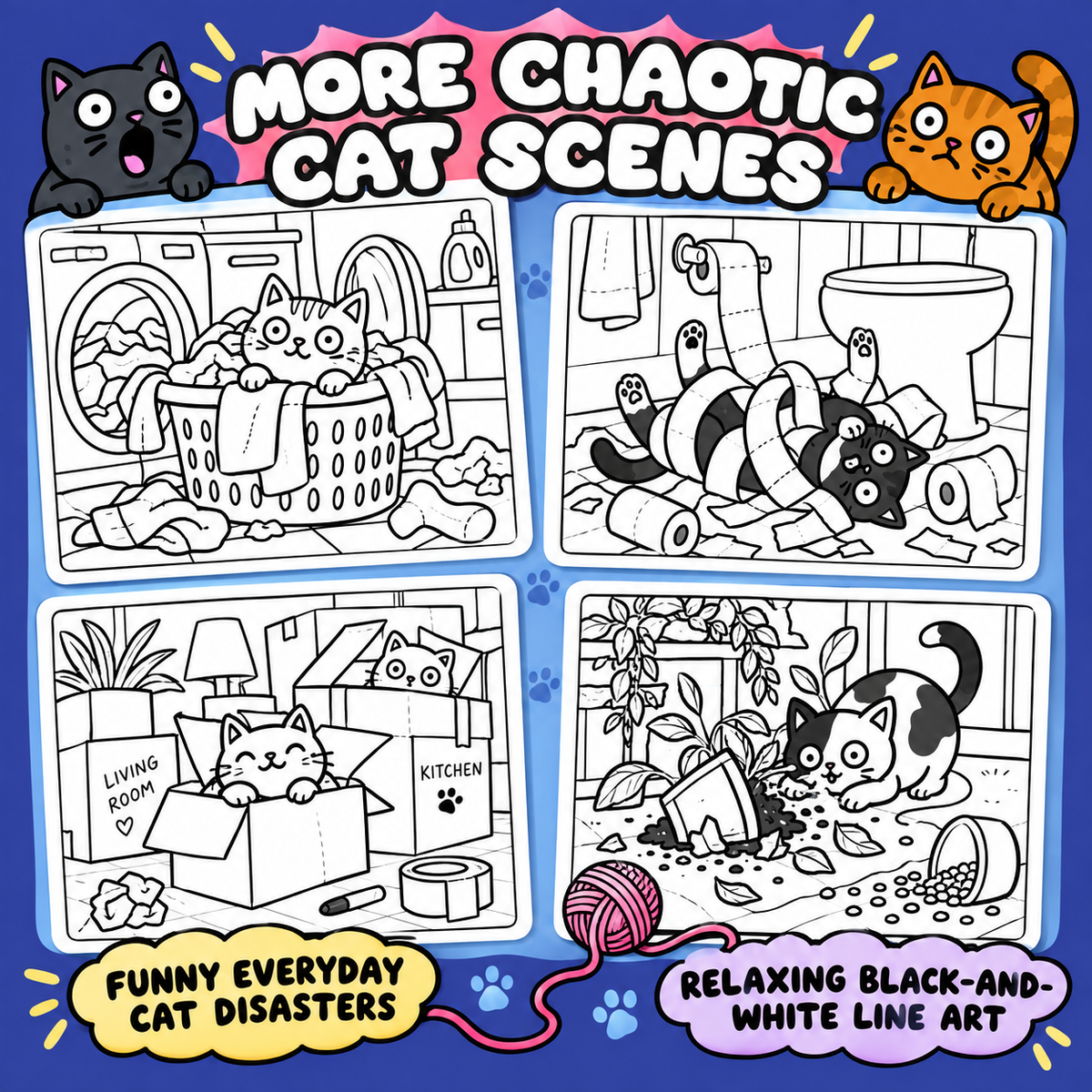 Silly Cats Coloring Book for Adults