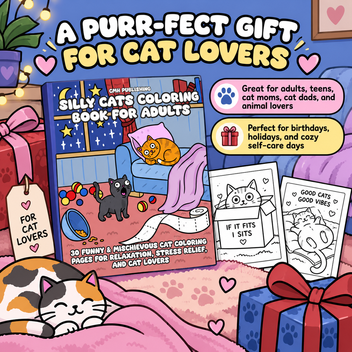 Silly Cats Coloring Book for Adults