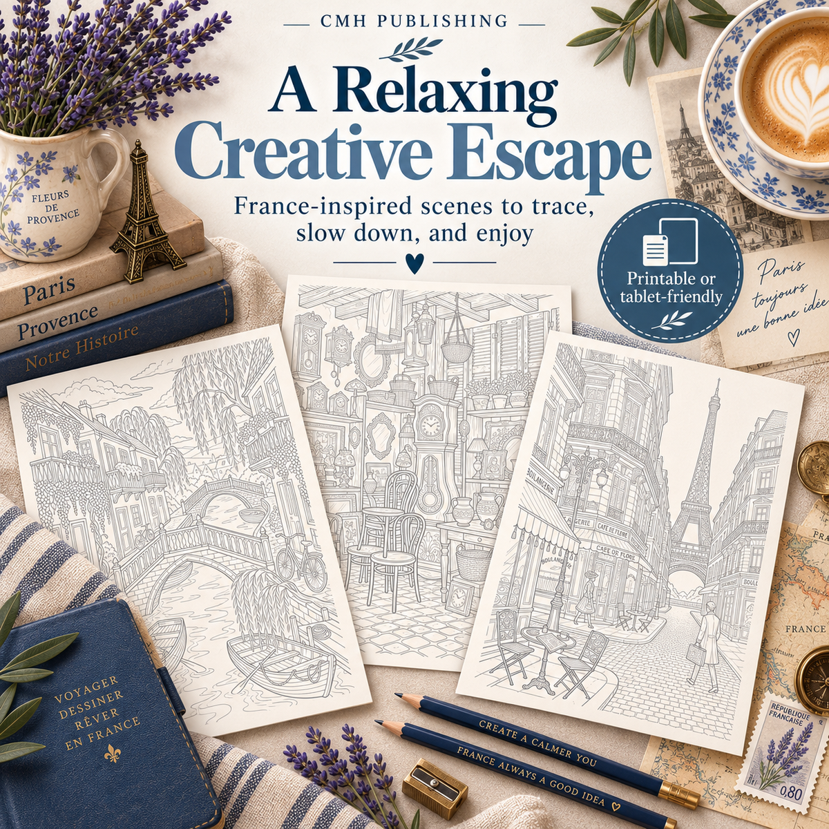 Tracing Through France: Detailed Tracing Book for Adults