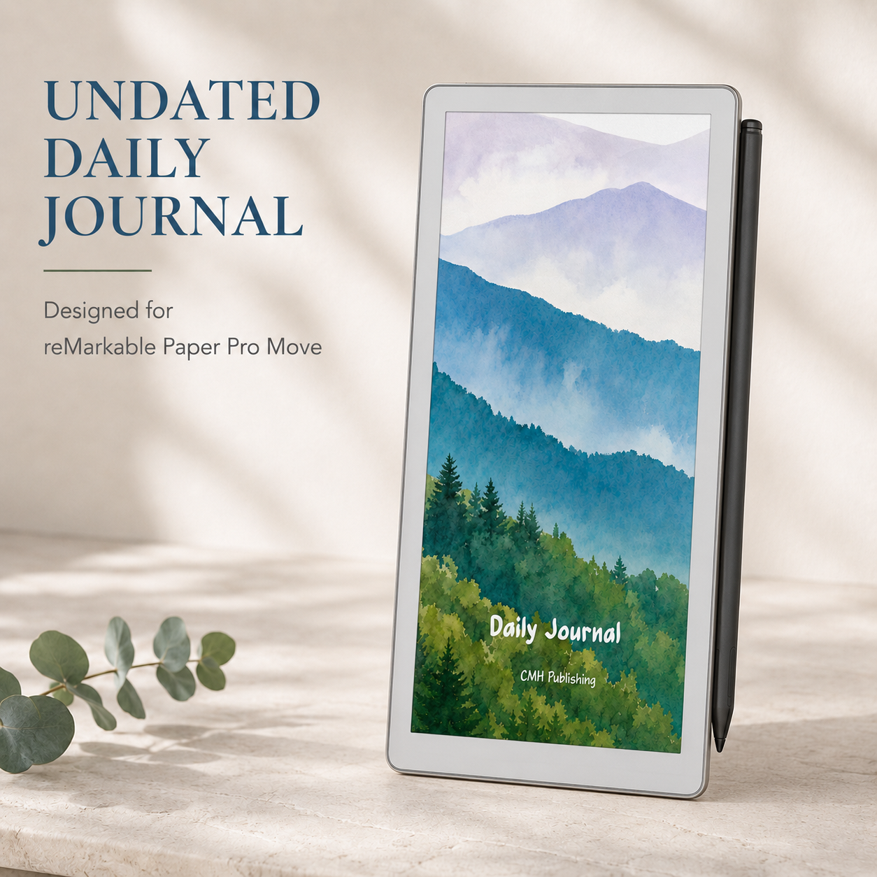 Undated Daily Journal for reMarkable Paper Pro Move – Hyperlinked 366-Day Digital Journal with 250 Guided Prompts