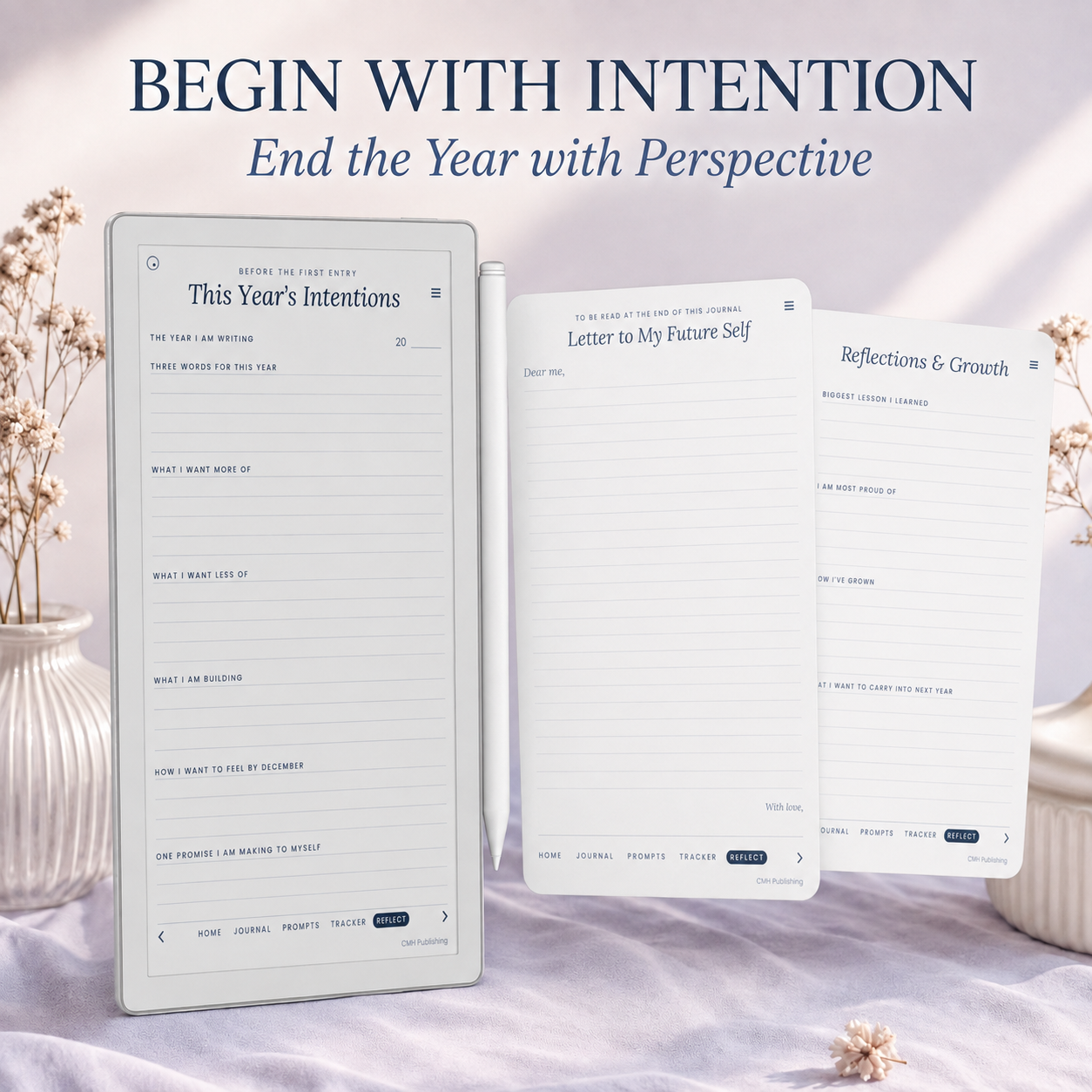 Undated Daily Journal for reMarkable Paper Pro Move – Hyperlinked 366-Day Digital Journal with 250 Guided Prompts
