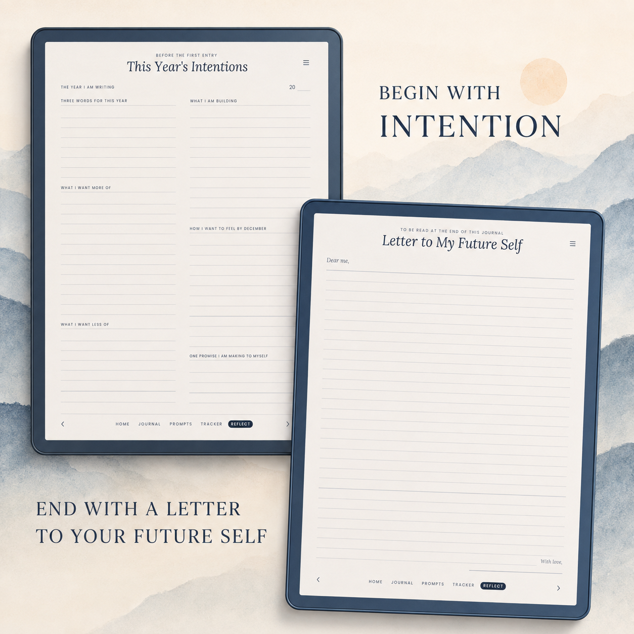 Digital Daily Journal for reMarkable Paper Pro – Undated Hyperlinked Journal with 366 Daily Pages and 250 Guided Prompts