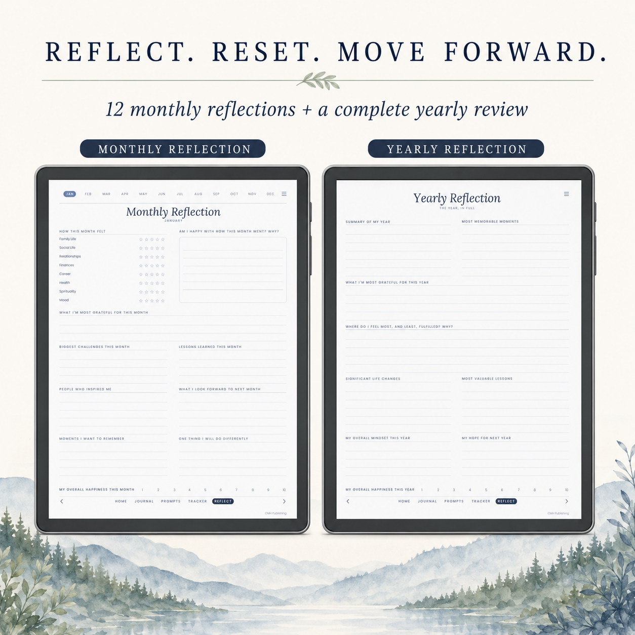 Digital Daily Journal for reMarkable Paper Pro – Undated Hyperlinked Journal with 366 Daily Pages and 250 Guided Prompts