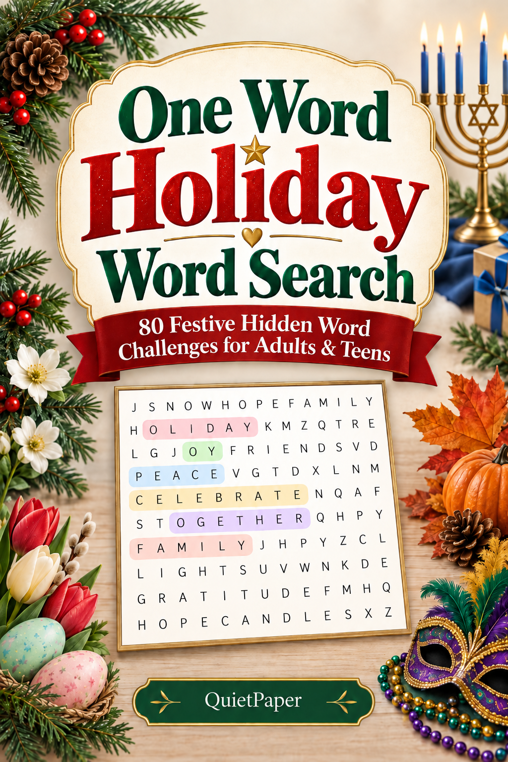 Holiday One Word Word Search reMarkable Paper Pro Puzzle Book