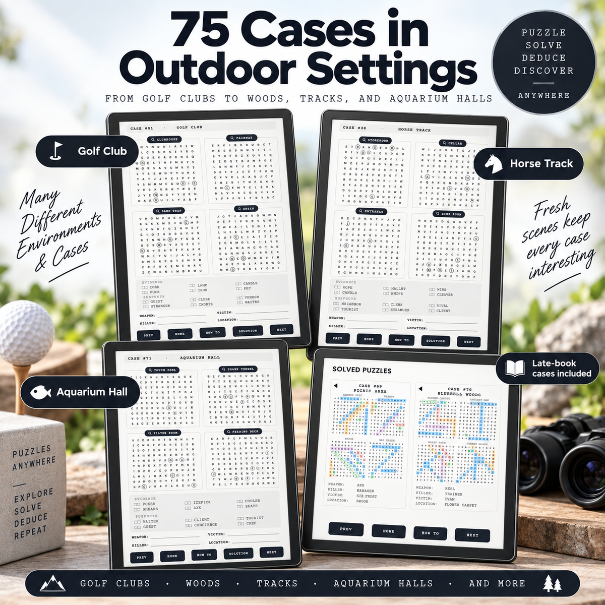 Whodunit Outdoor Mystery Puzzles for reMarkable & Kindle Scribe
