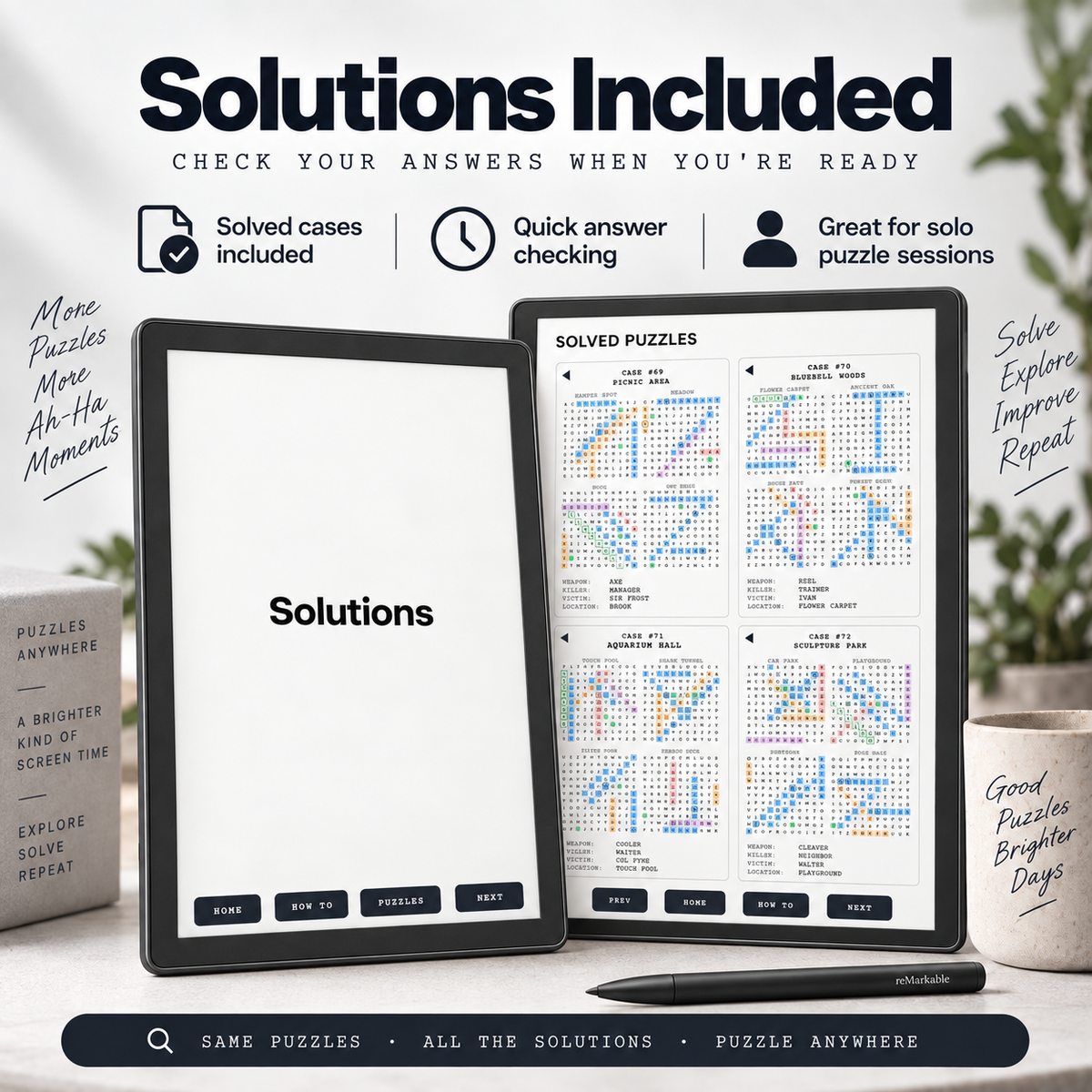 Whodunit Outdoor Mystery Puzzles for reMarkable & Kindle Scribe