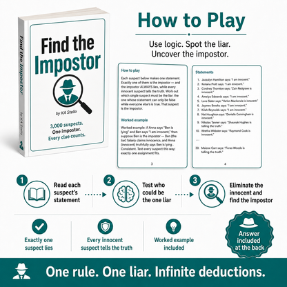 Find the Impostor: A Giant Deduction Puzzle Book for Adults