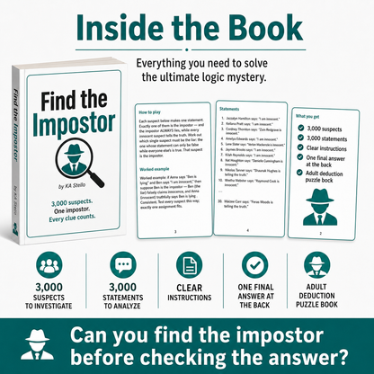Find the Impostor: A Giant Deduction Puzzle Book for Adults