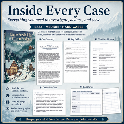Crime Puzzle Files - Frozen Evidence: Winter Murder Logic Puzzles for Adults