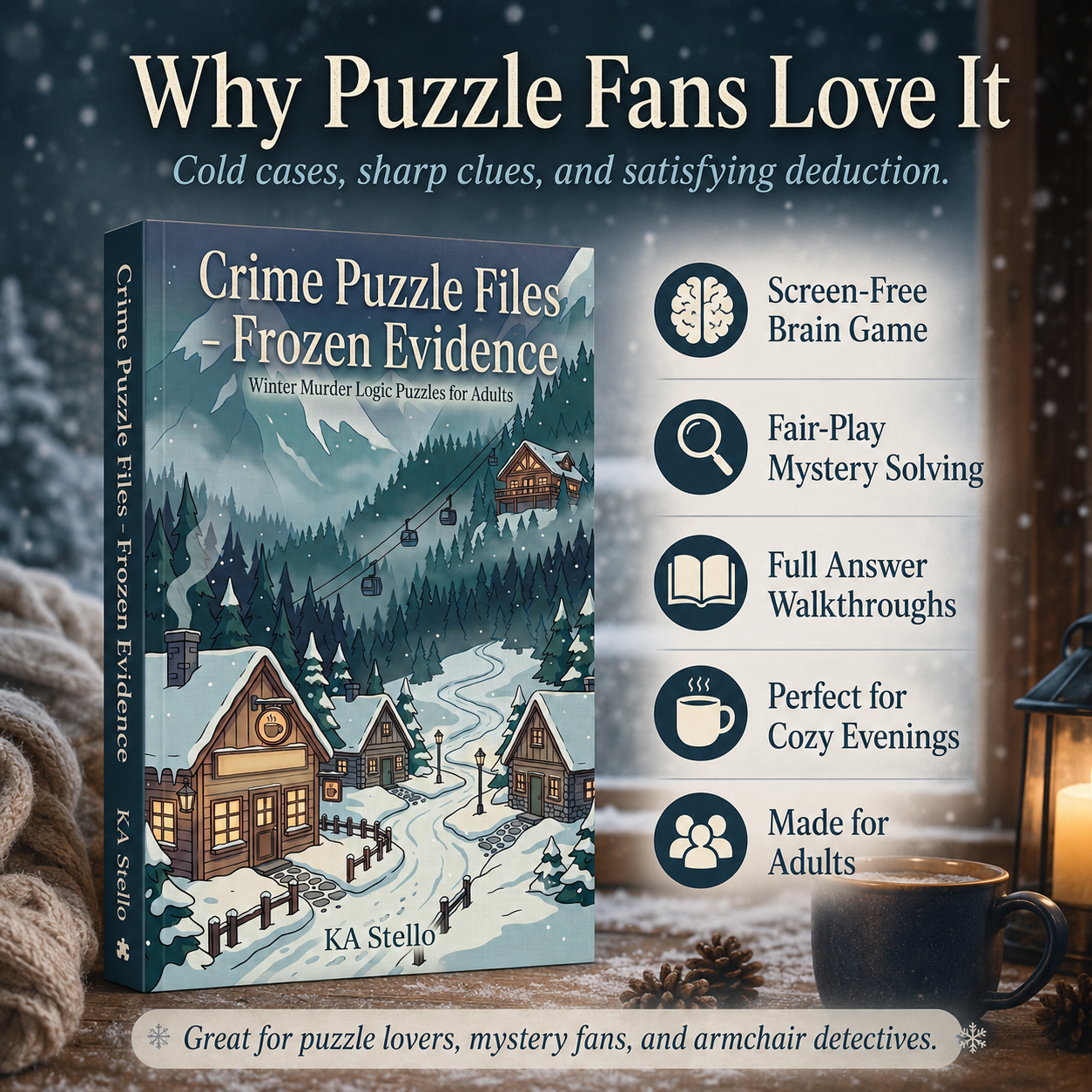 Crime Puzzle Files - Frozen Evidence: Winter Murder Logic Puzzles for Adults