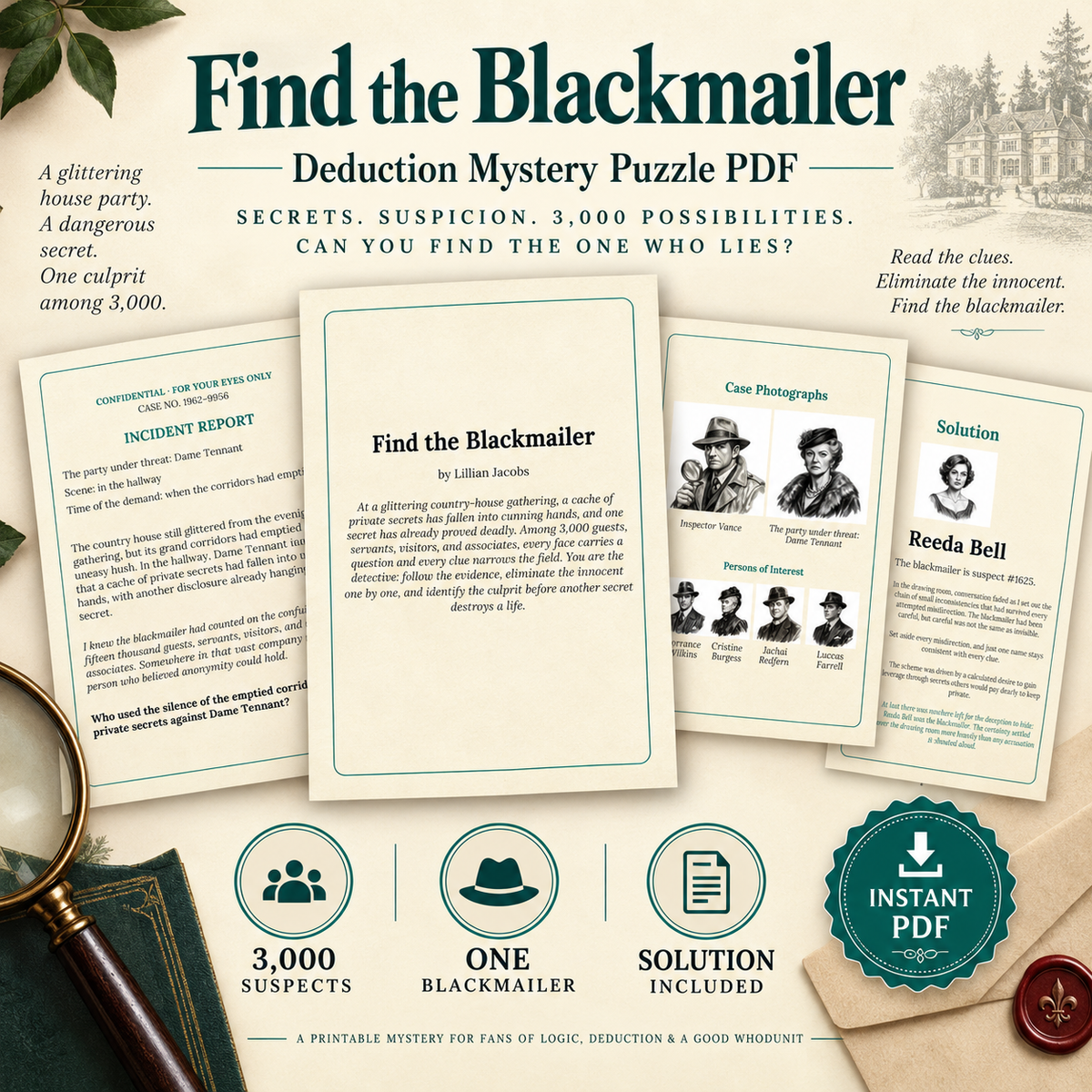 Find the Blackmailer, Digital PDF Puzzle Book