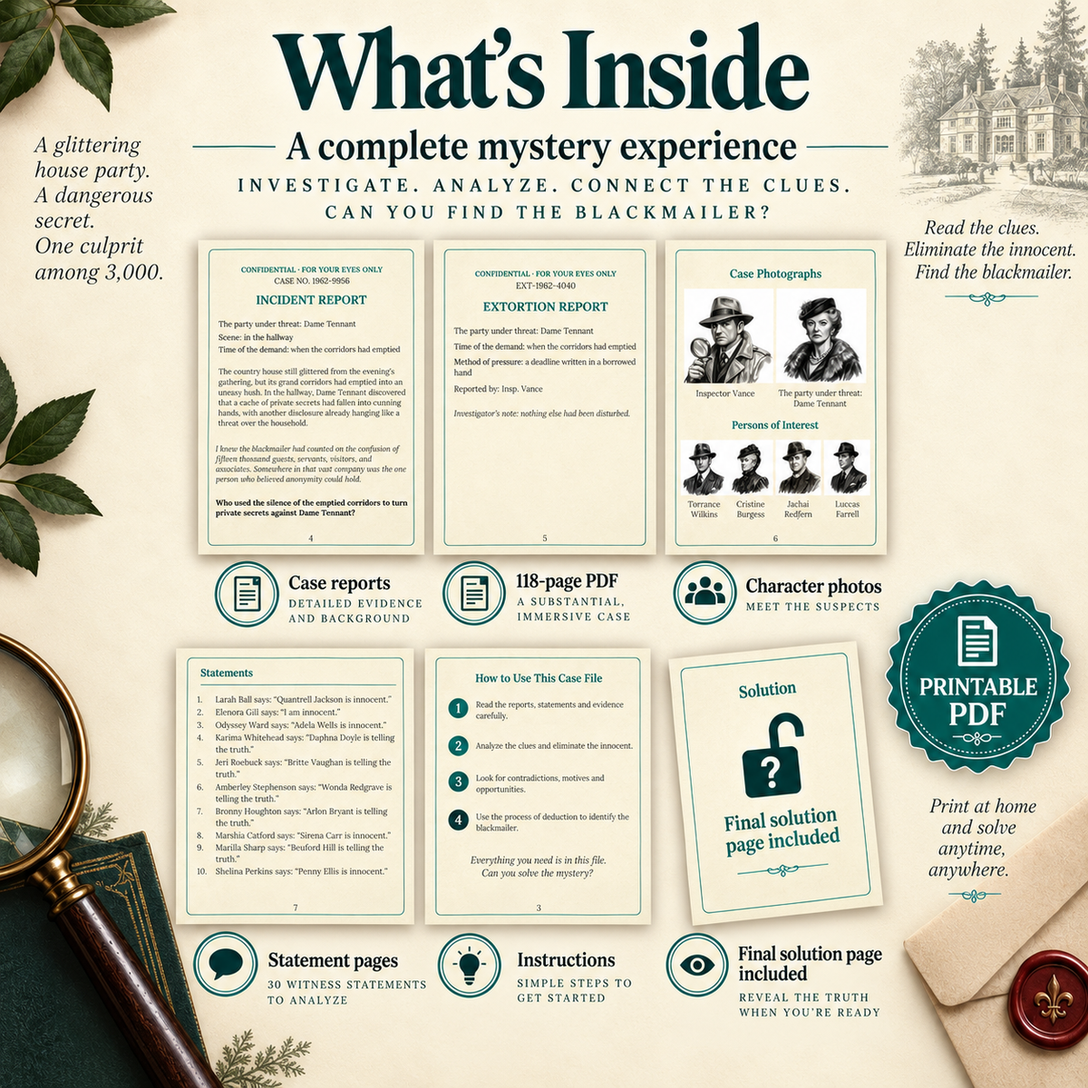 Find the Blackmailer, Digital PDF Puzzle Book