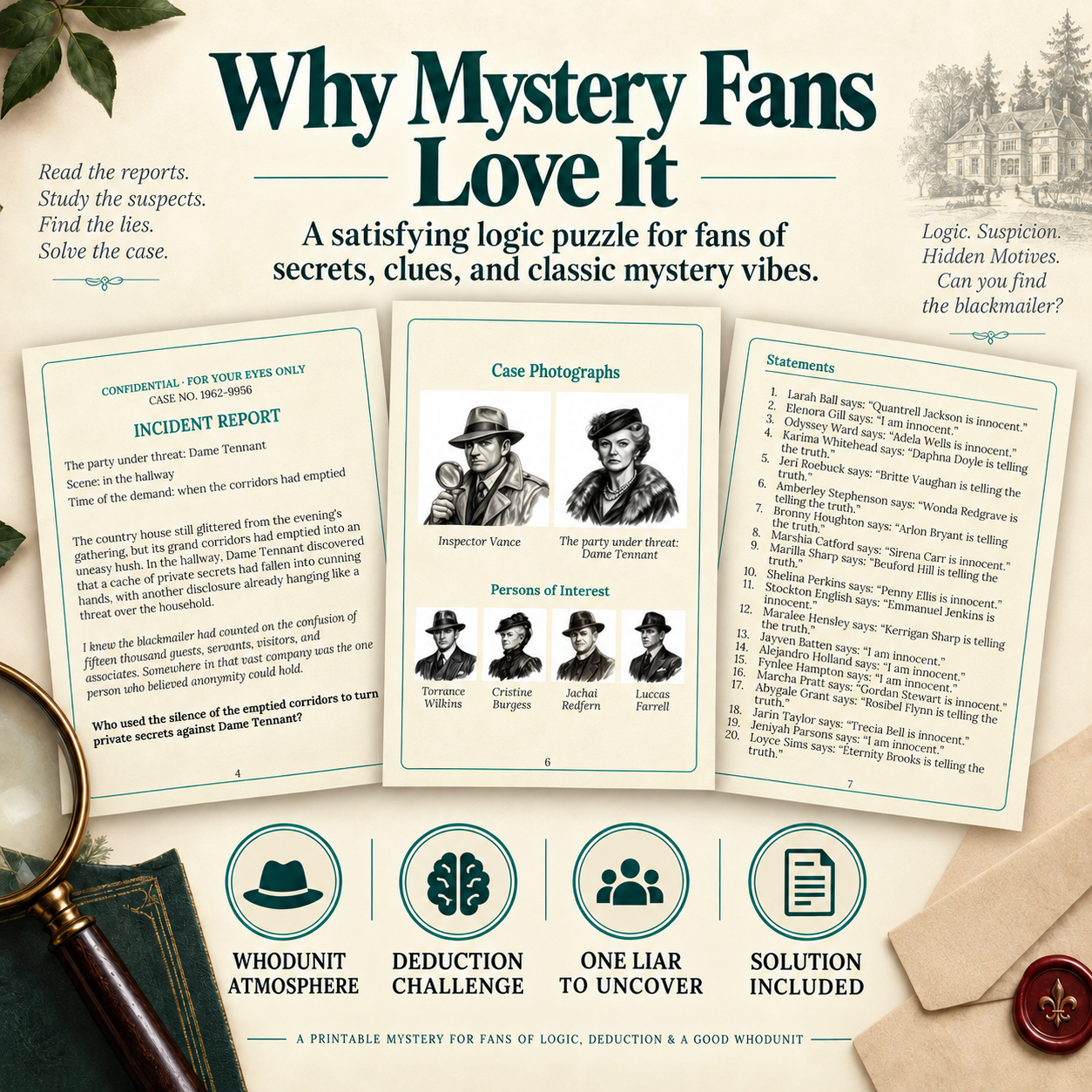 Find the Blackmailer, Digital PDF Puzzle Book