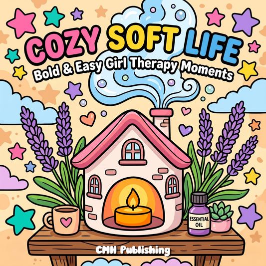 Cover of 'Cozy Soft Life & Ceramic Oil Burners Coloring Book' — printable digital PDF coloring book by CMH Publishing