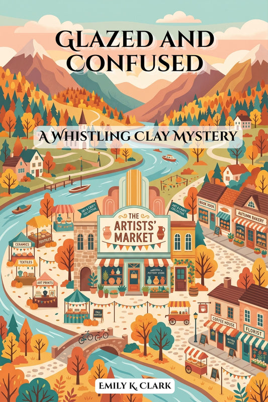 Cover of 'Glazed and Confused: A Whistling Clay Mystery' — cozy mystery novel by Emily K. Clark