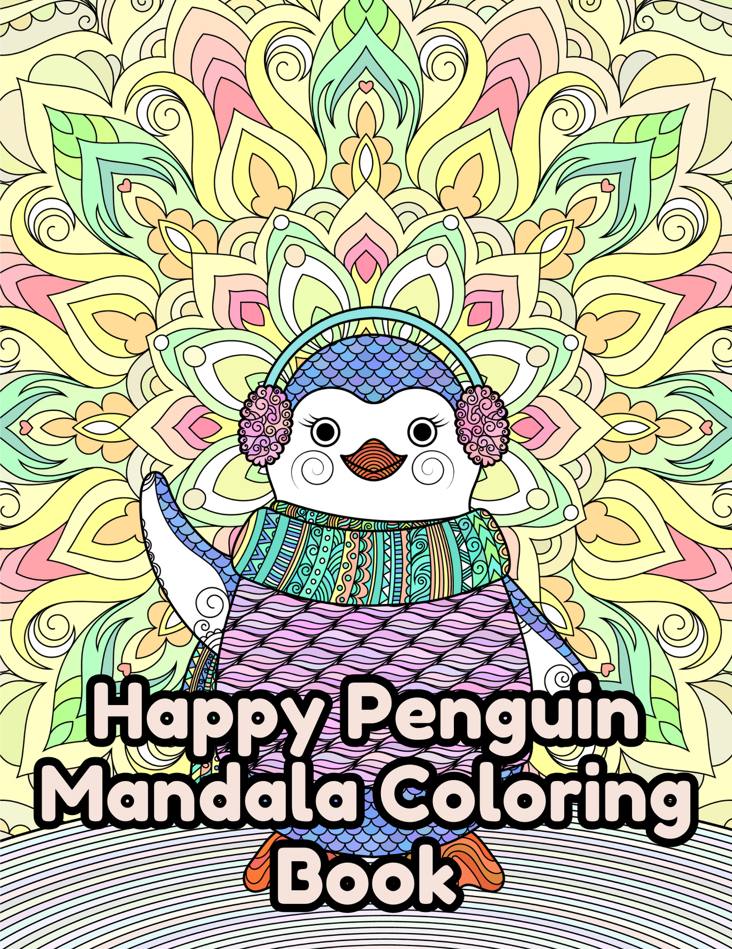 Penguin Mandala Animal Coloring Pages | Mandala Coloring | 34 Coloring Book Pages for Adults and Teens | Printable PDF Instant Download