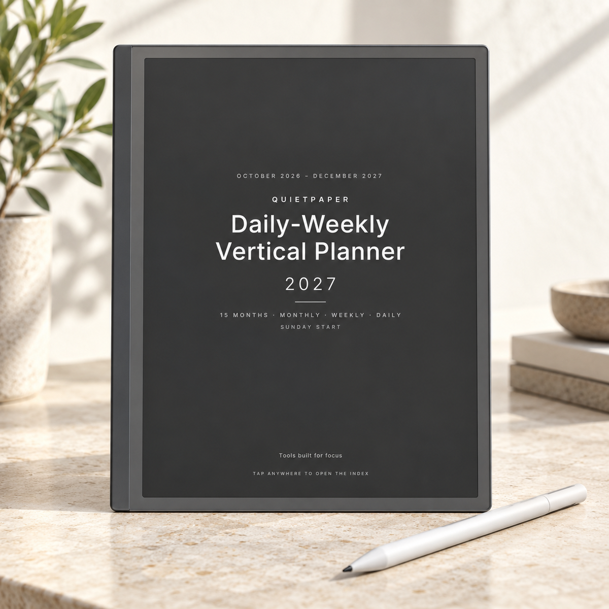 2026–2027 reMarkable Paper Pure Planner | 15-Month Daily & Weekly Digital Planner