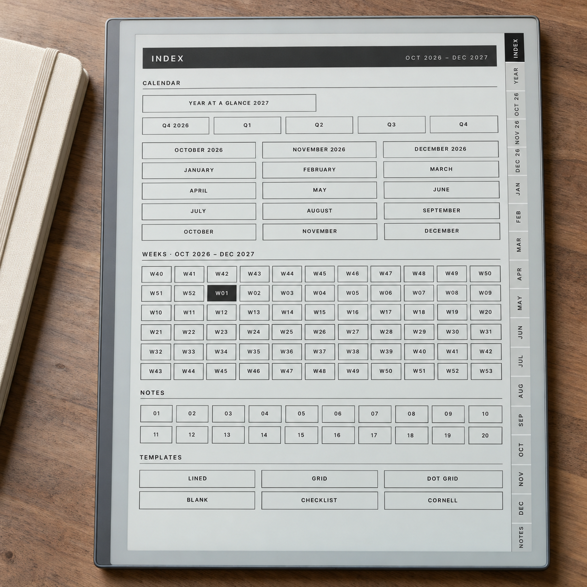 2026–2027 reMarkable Paper Pure Planner | 15-Month Daily & Weekly Digital Planner