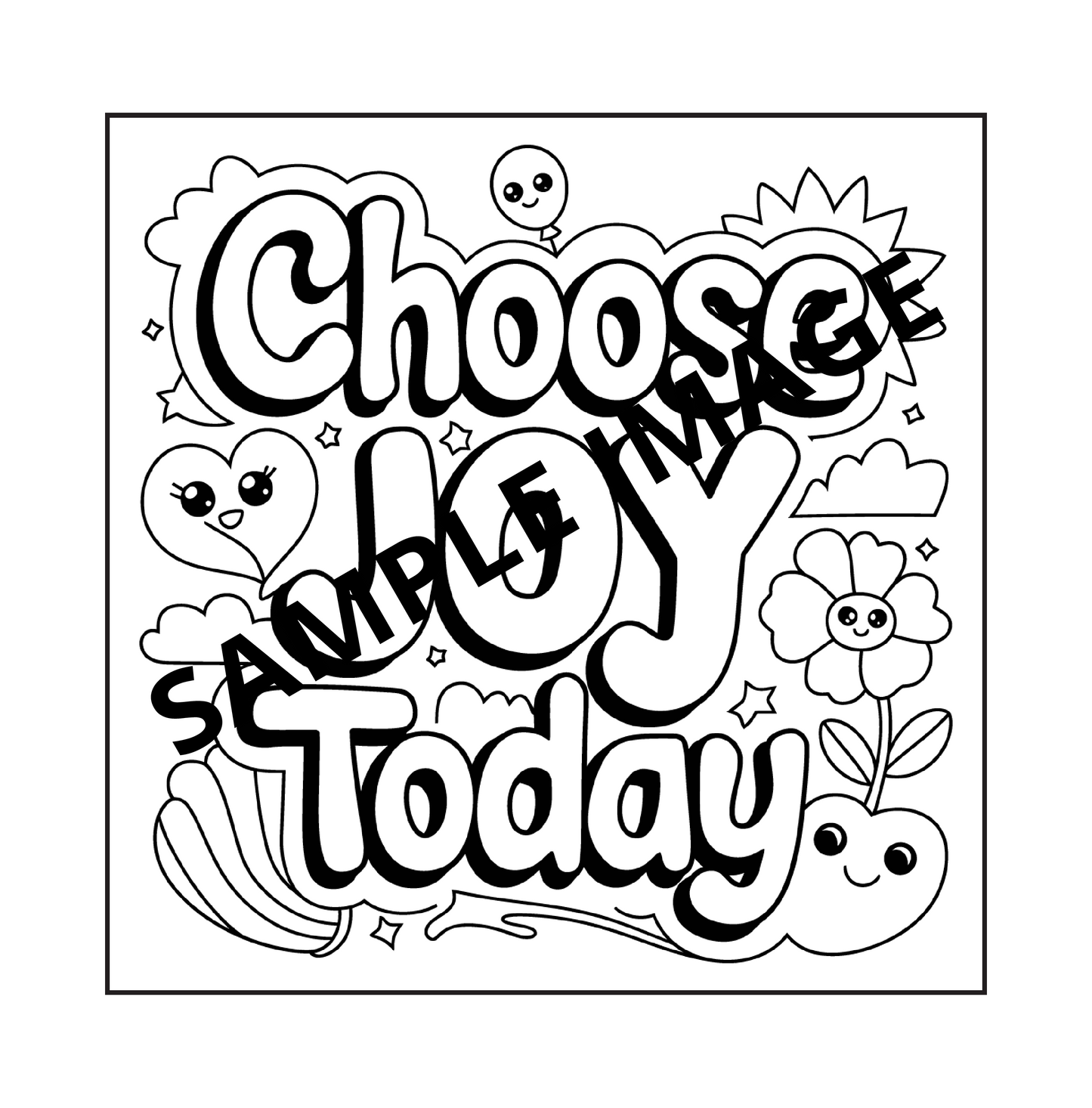 Bold and Easy Inspirational Positive Words Coloring Book | 30 Adorable Quote Designs | Instant PDF Digital Download