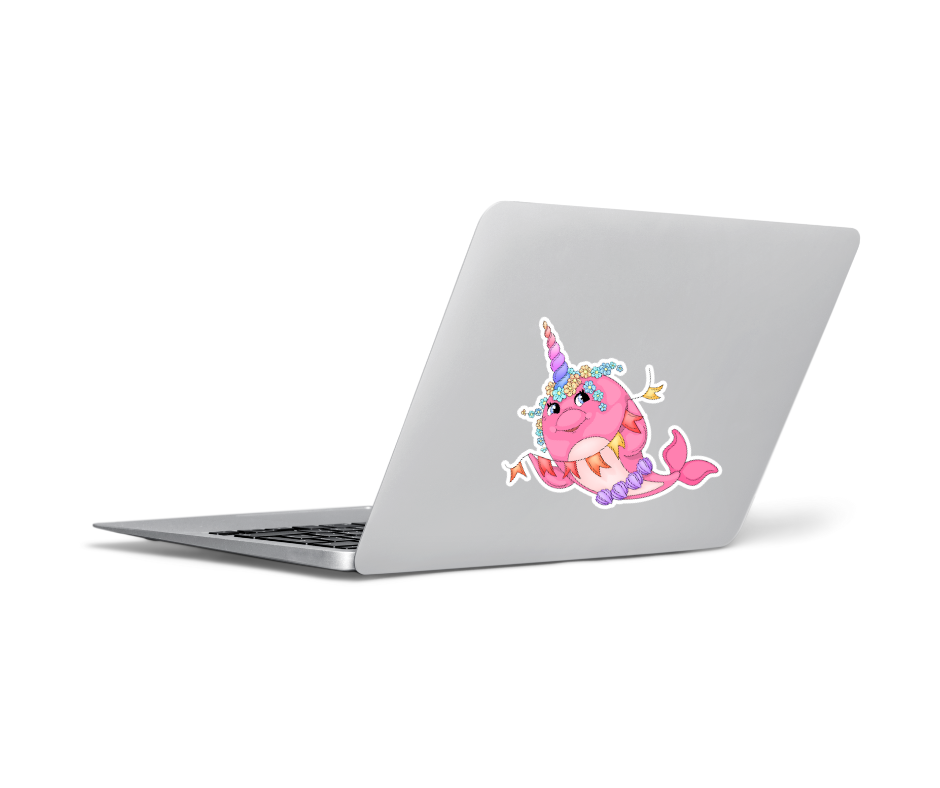 Cute Narwhal PNG Stickers Design, 10 Adorable Narwhal Clipart, Instant Download, Printable Stickers for Kids and Adults