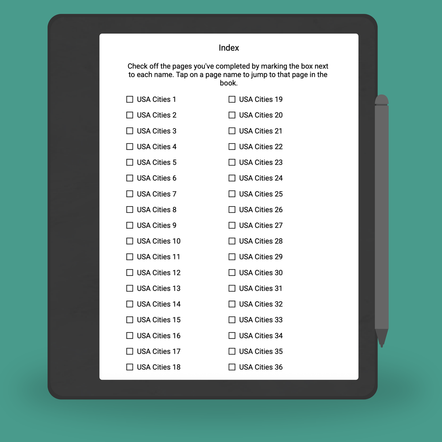 Kindle Scribe Word Fill-In Puzzles for Adults American Places