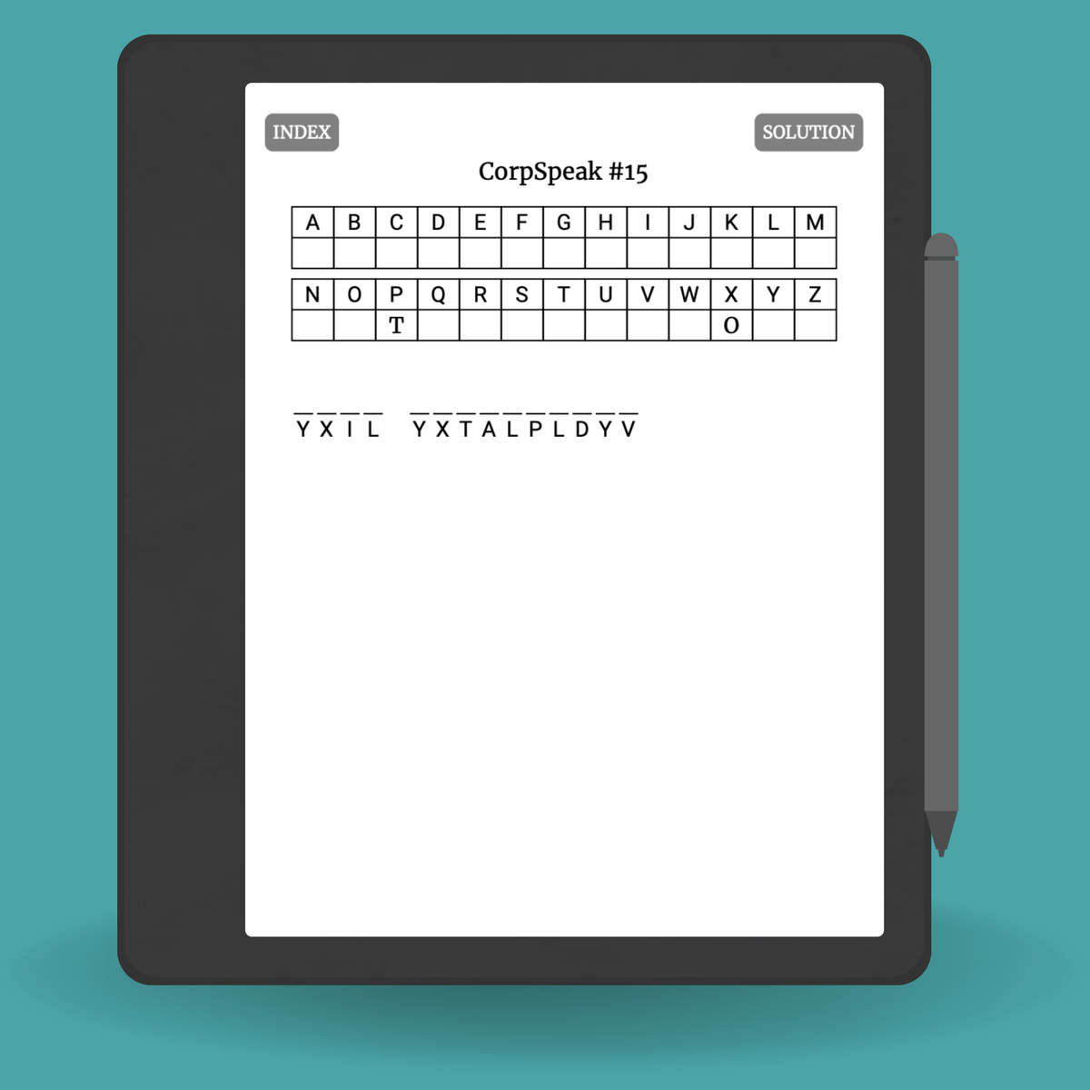 Kindle Scribe Write Digital Cryptograms Book, 200 Corporate Buzzword P ...