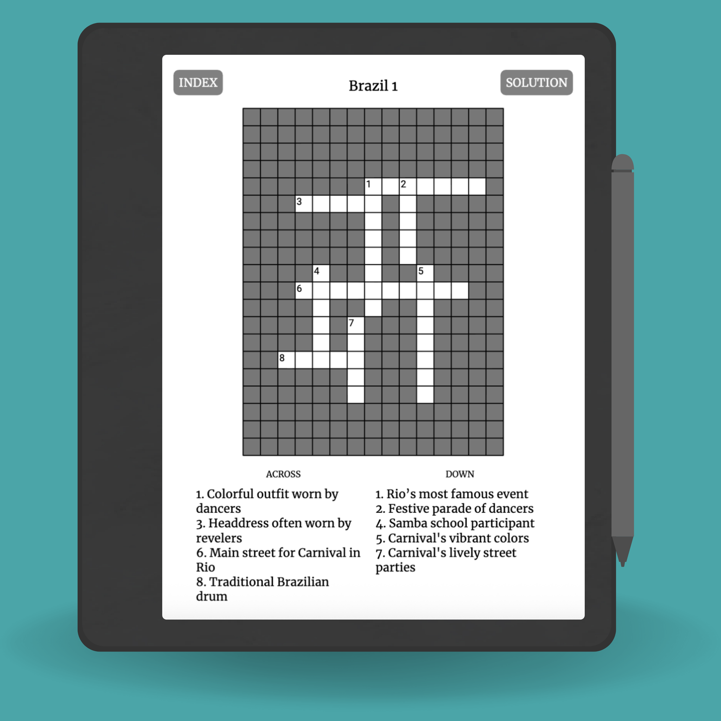 125 Brazil Crosswords for Adults