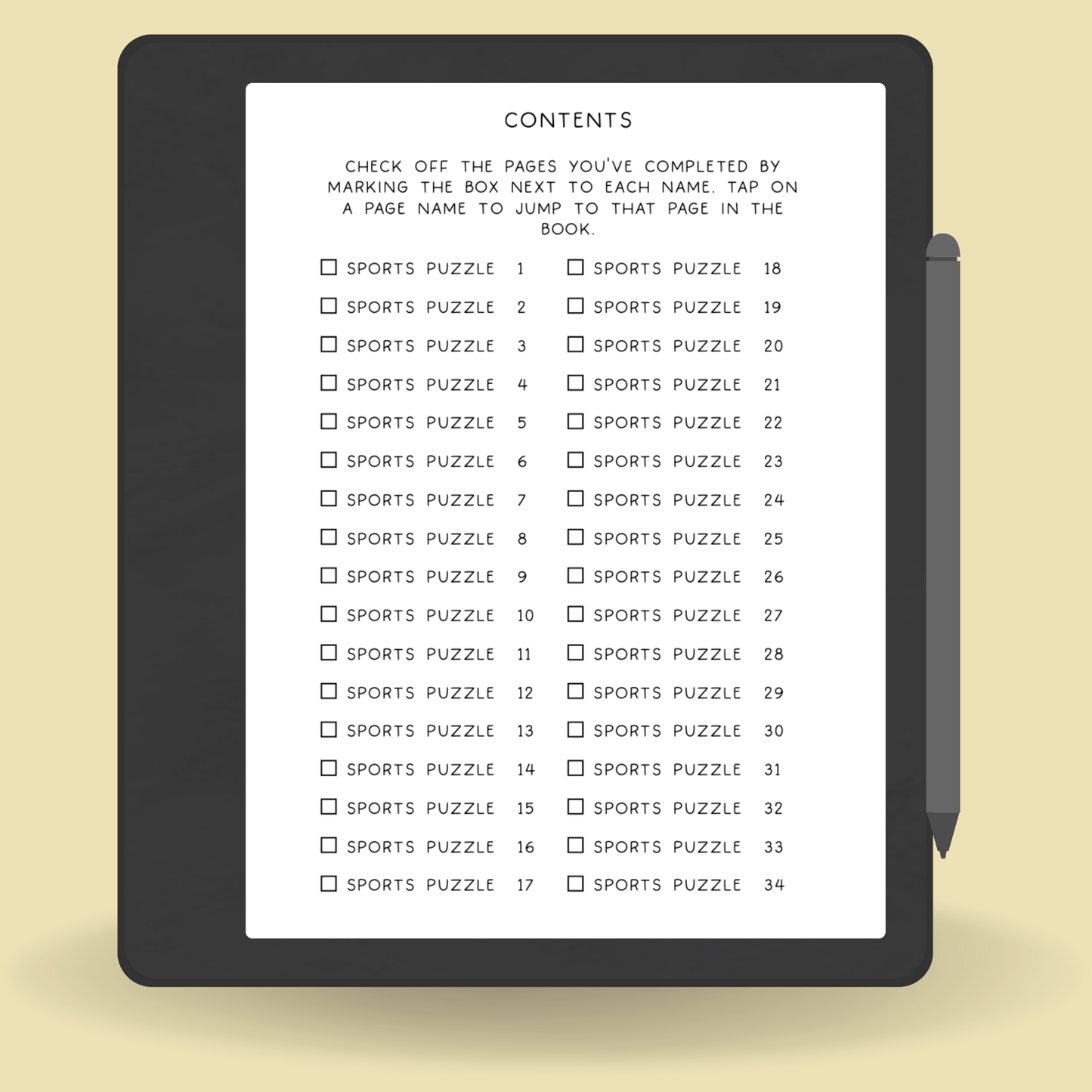 100 Sports Crosswords for Adults Interactive PDF for Kindle Scribe