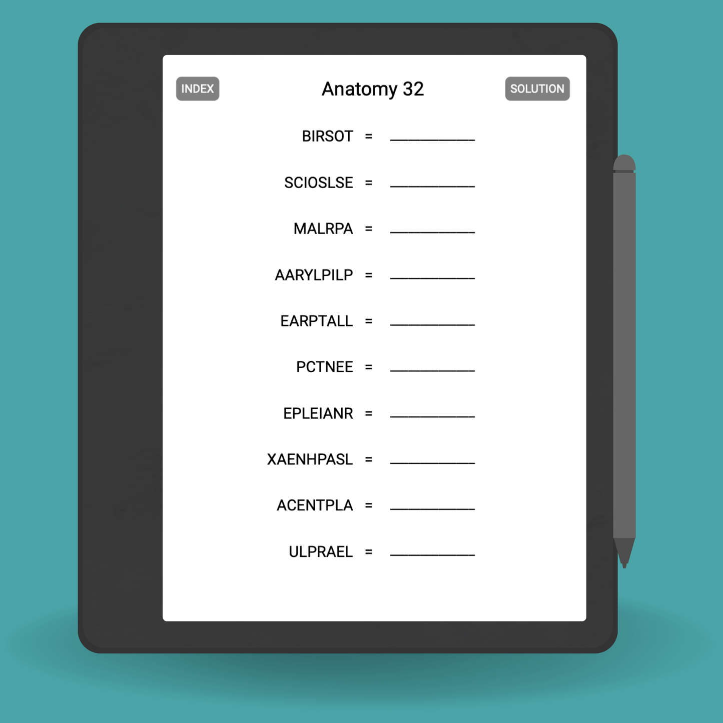 Anatomy Word Scramble Puzzle Book for Adults | 80 Brain Games with Solutions