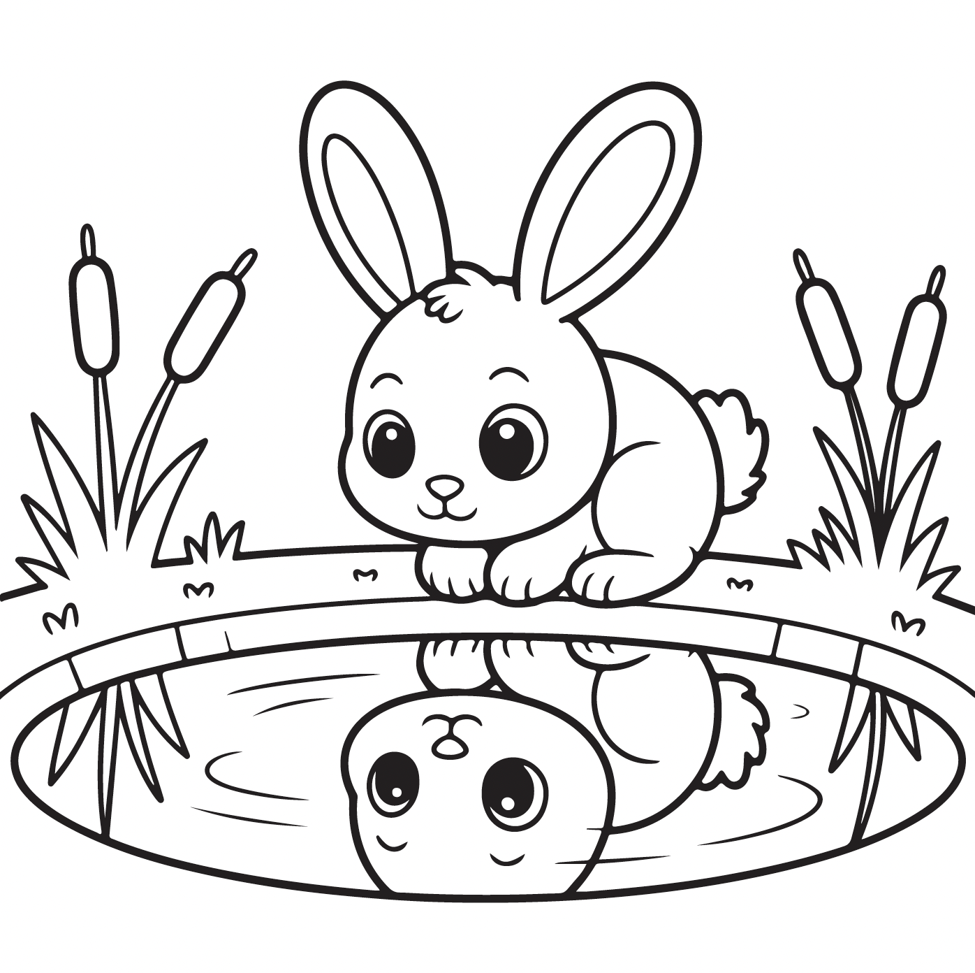 Bold and Easy Cozy Easter Spring Coloring Book for Kids | 45Adorable Animal Friends Coloring Pages | Printable PDF Digital Download