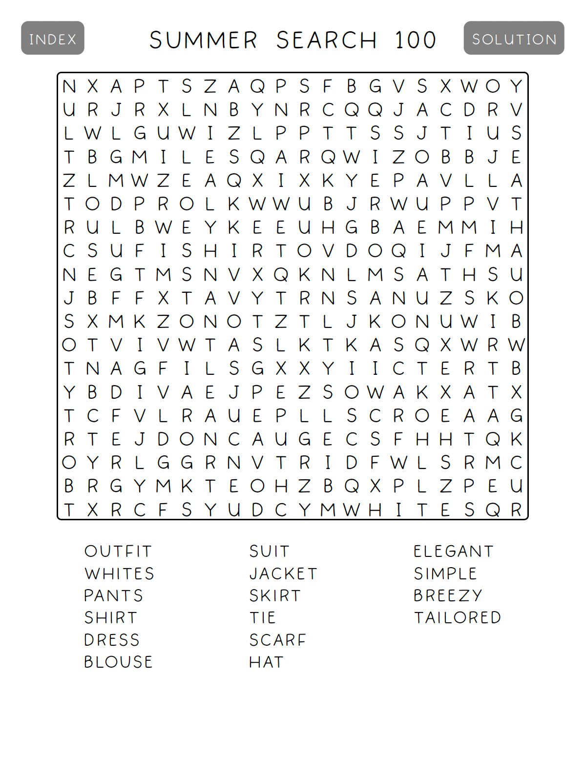 Summer Word Search for Kindle Scribe