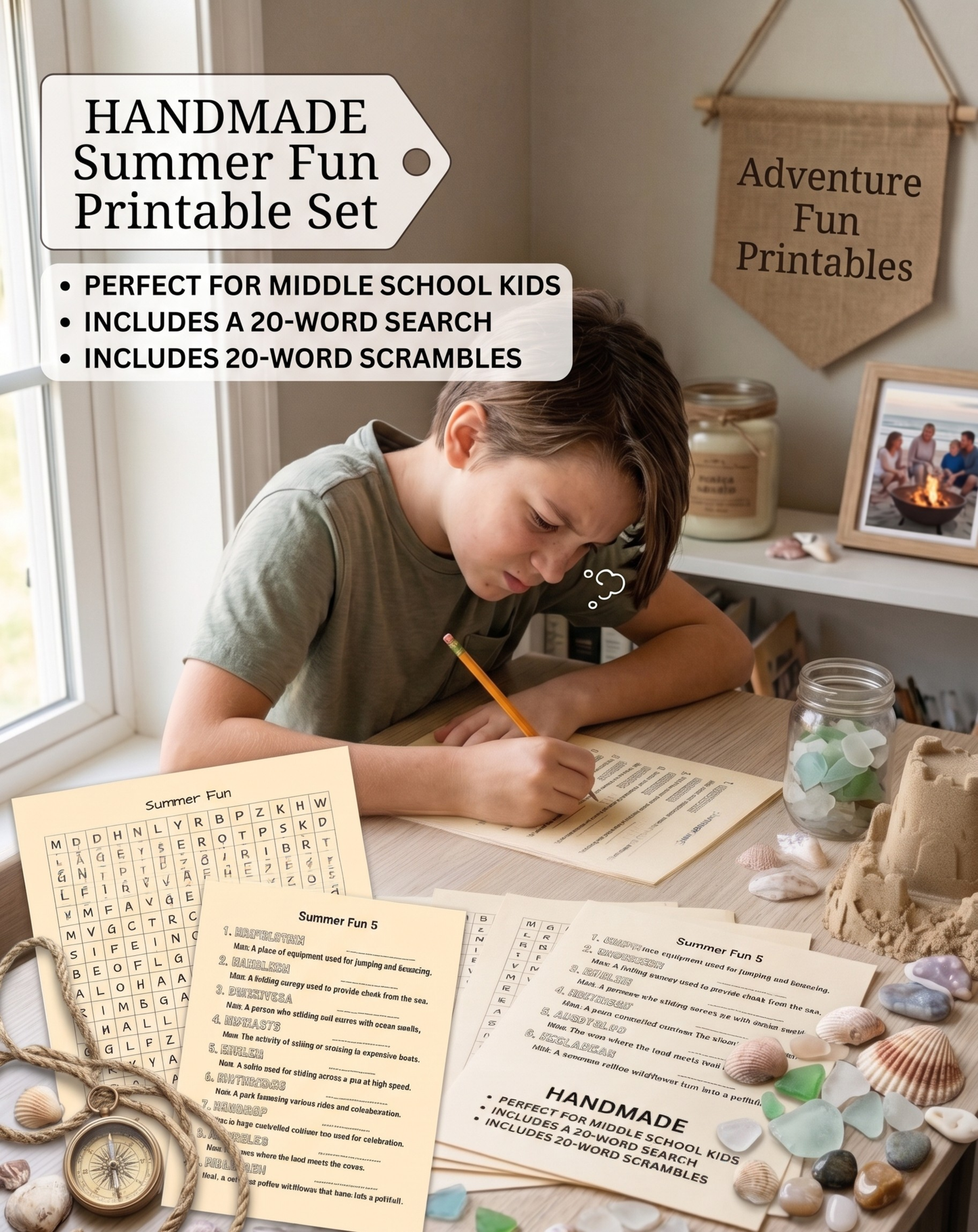 Ultimate Summer Fun Puzzle Bundle | Word Search & Word Scramble Printable Packs | nstant Digital Download