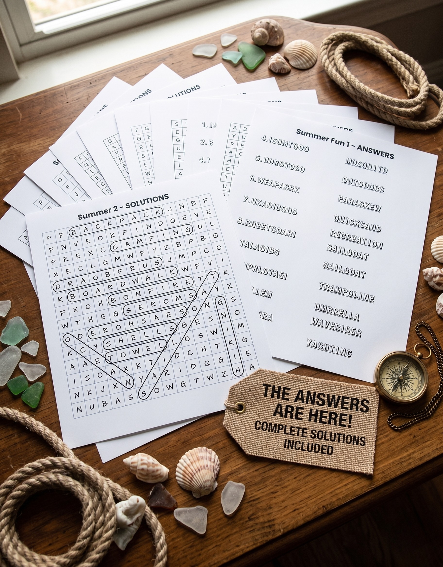 Ultimate Summer Fun Puzzle Bundle | Word Search & Word Scramble Printable Packs | nstant Digital Download