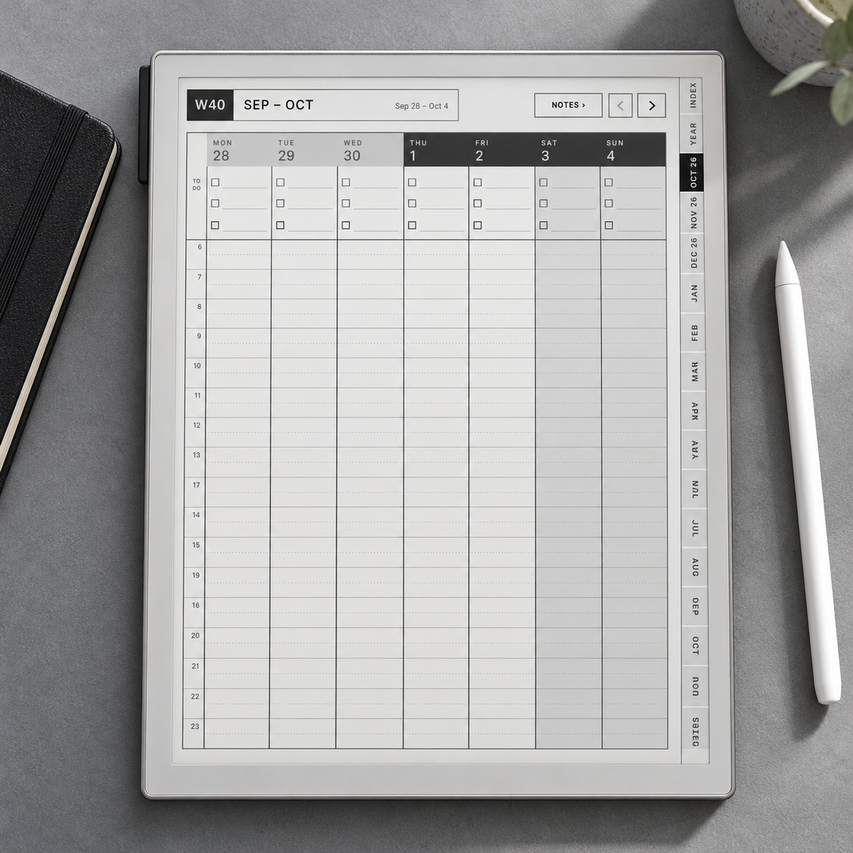 2026–2027 reMarkable Paper Pure Planner | 15-Month Daily & Weekly Digital Planner