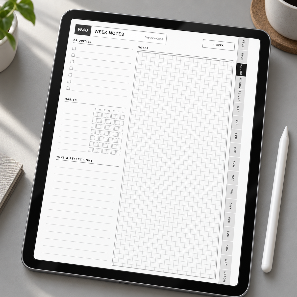 2026–2027 reMarkable Paper Pure Planner | 15-Month Daily & Weekly Digital Planner