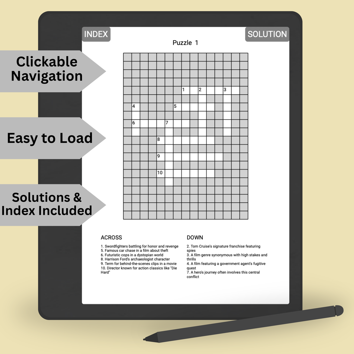 Kindle Scribe Crosswords Puzzles for Adults