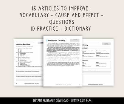 6th Grade Reading Comprehension Worksheets Vol 3, ELA Passages
