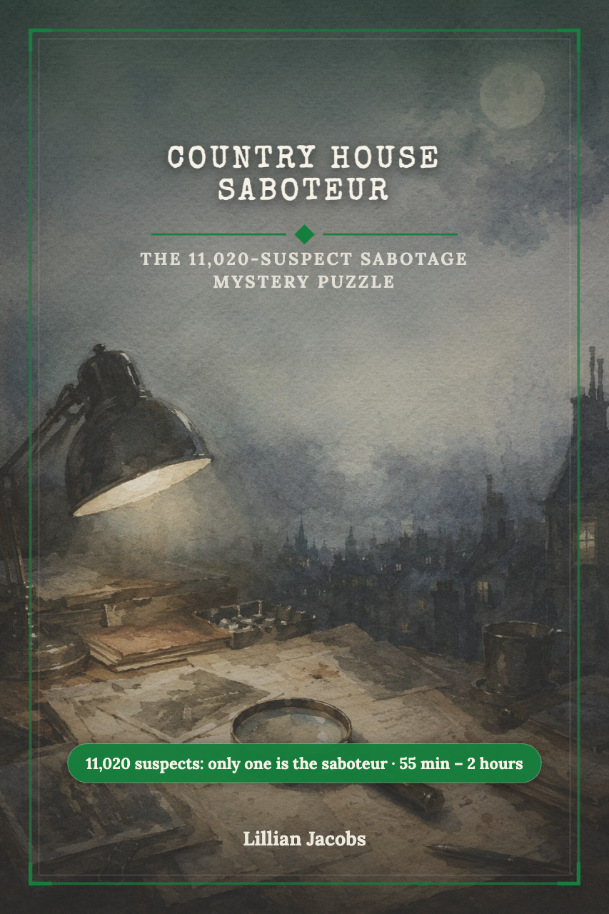 Country House Saboteur murder mystery logic puzzle book cover