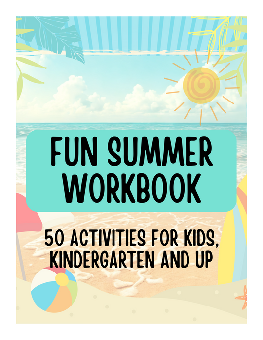 Printable Summer Activity Bundle, 50 Pages, 8.5"x 11", Kindergarten 1st Grade Level Activities, Digital PDF Format